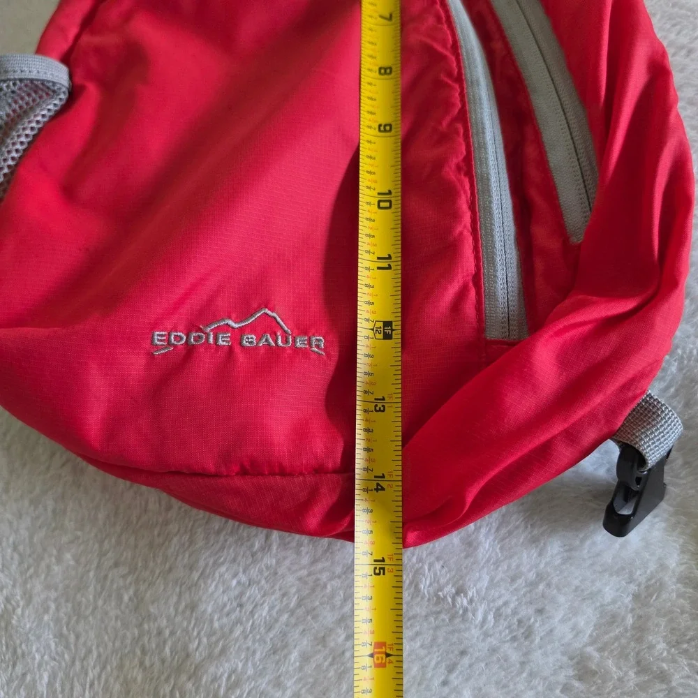 Eddie Bauer Ripstop Nylon Sling Backpack Single Strap Daypack Bag Red/Gray, 2012